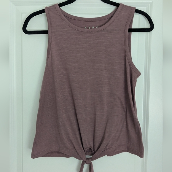 Aero Dusty Pink Tie-Front Tank - Picture 1 of 3